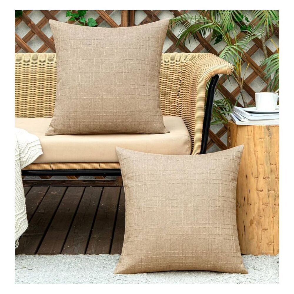 NEW 2 MIULEE Throw Pillow Covers 22x22” Tan